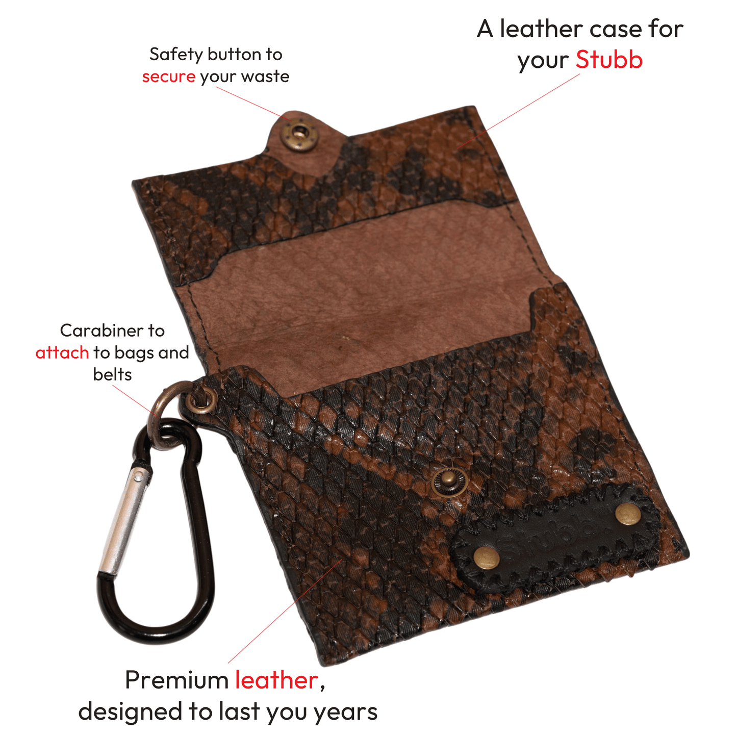 Portable Ashtray Skins - Leather - Brown