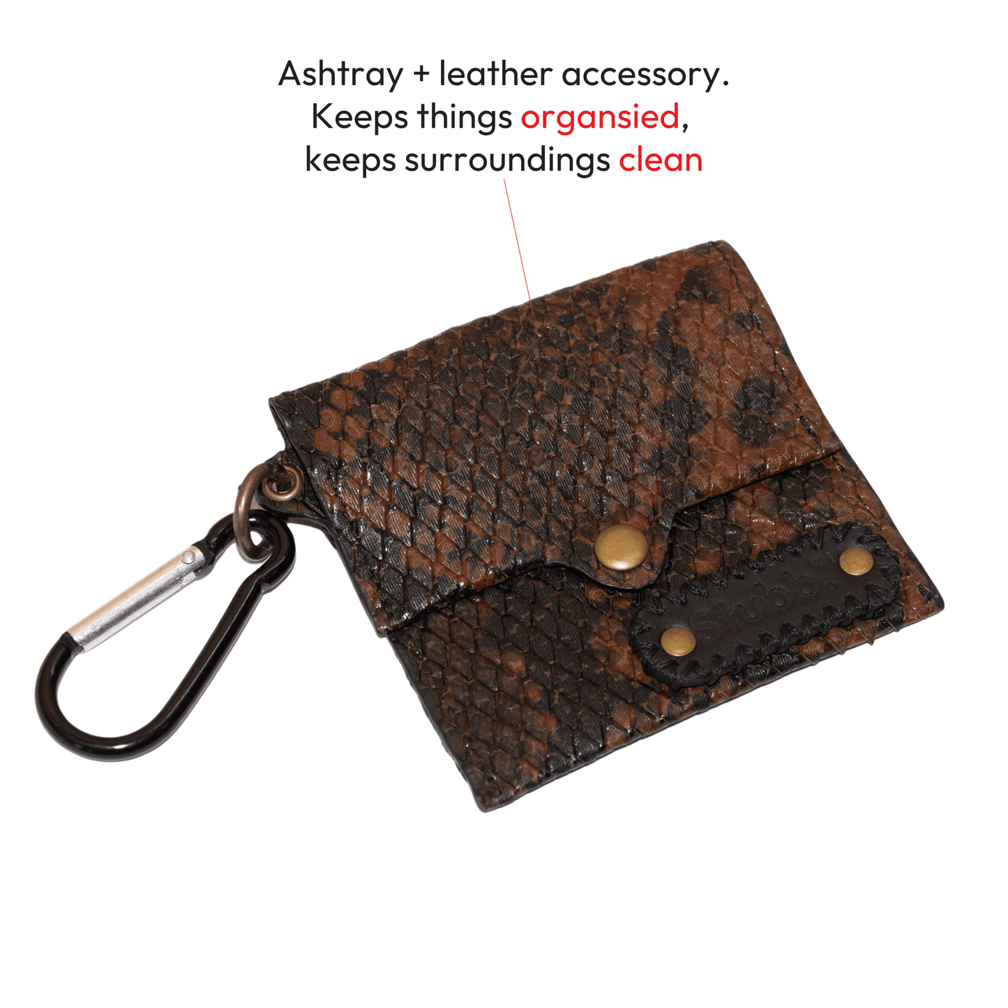 Portable Ashtray Skins - Leather - Brown
