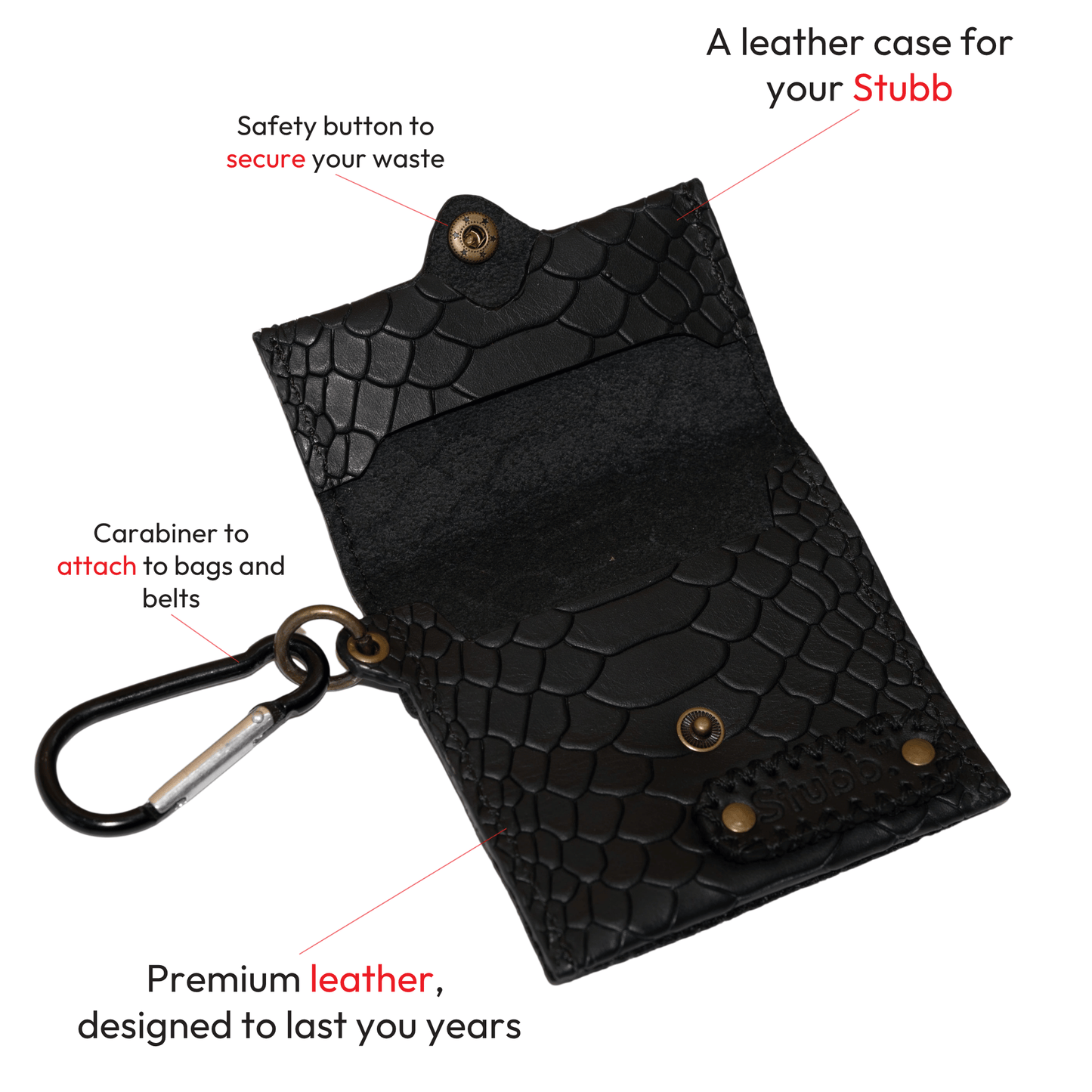 Portable Ashtray Skins - Leather - Black Croco