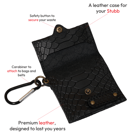Portable Ashtray Skins - Leather - Black Croco