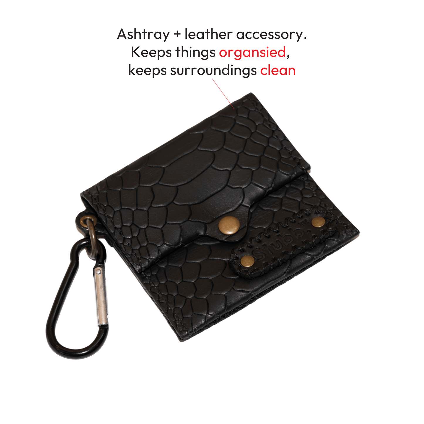 Portable Ashtray Skins - Leather - Black Croco