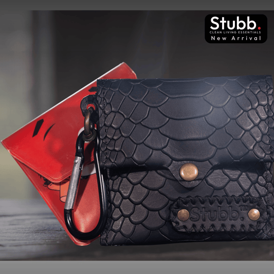 Portable Ashtray Skins - Leather - Black Croco