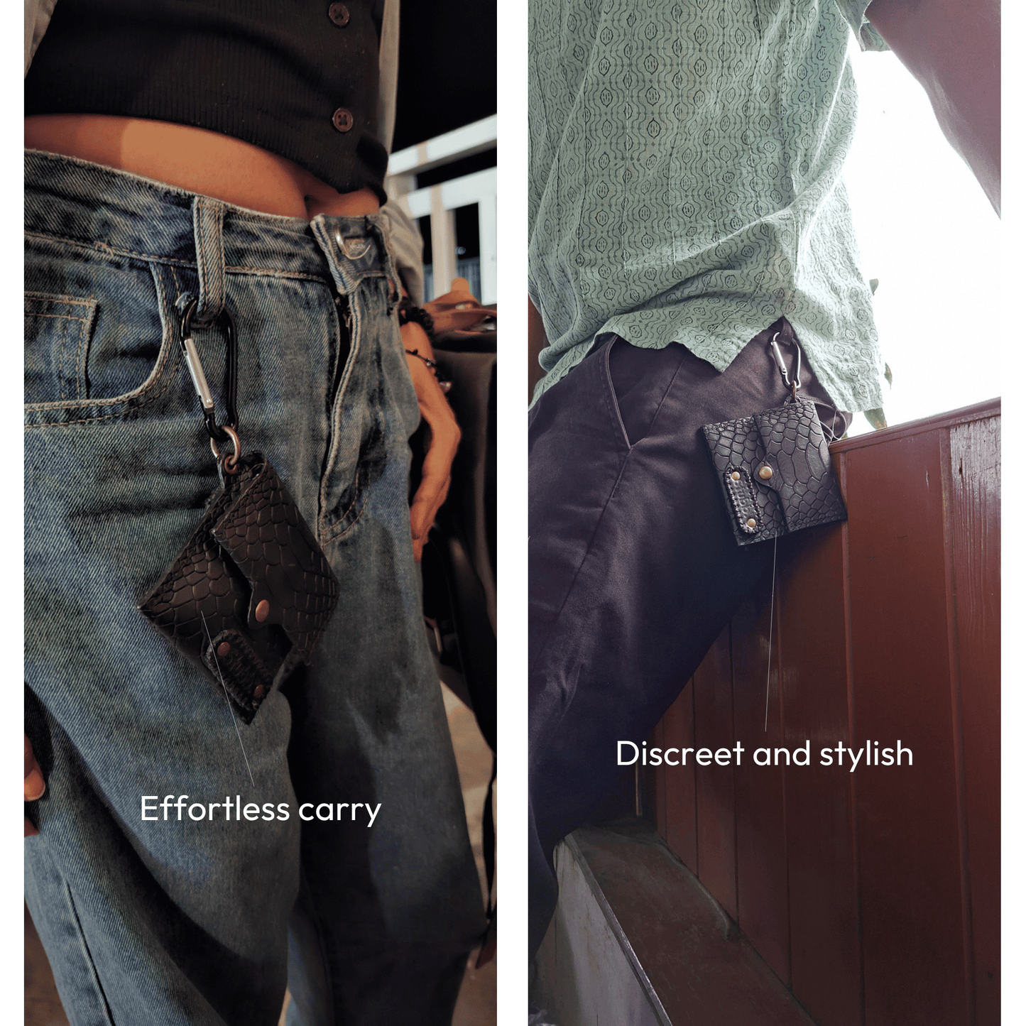 Portable Ashtray Skins - Leather - Black Croco