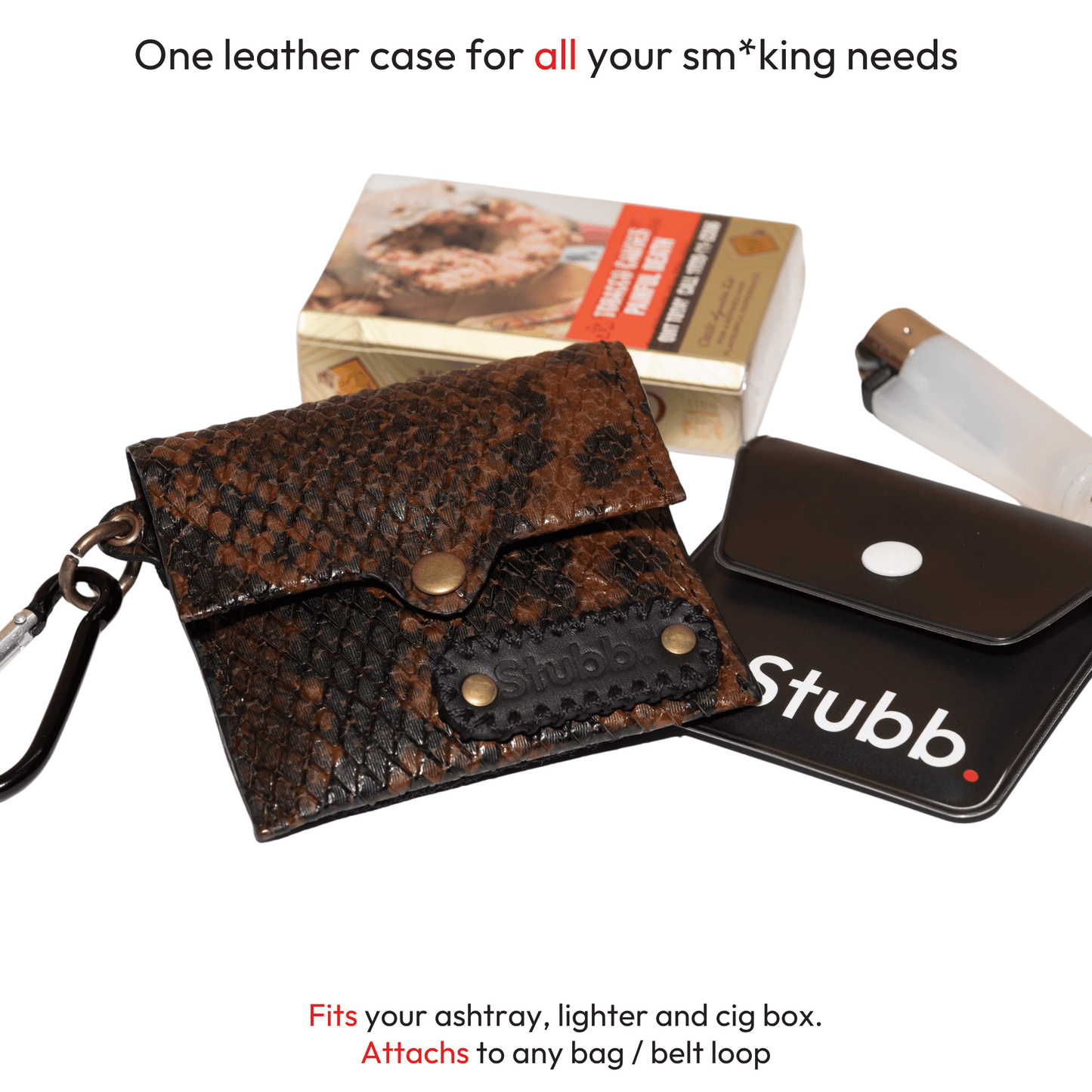 Portable Ashtray Skins - Leather - Brown