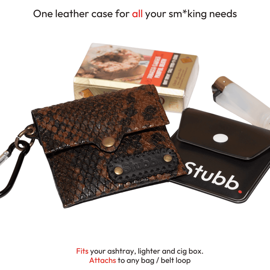 Portable Ashtray Skins - Leather - Brown